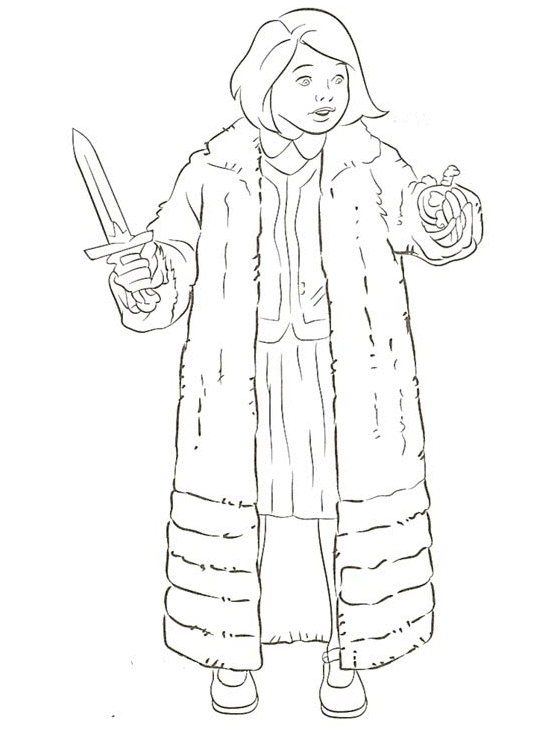 coloriage le monde de narnia  lucie et la fiole magique